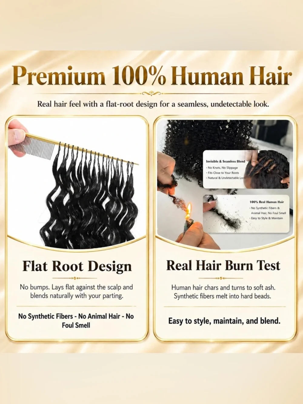 HUMAN HAIR Miracle Knots Feather Crochet Hair 1B